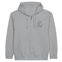 Personlig linjekonst - Broderad Zip Hoodie - Obsessed